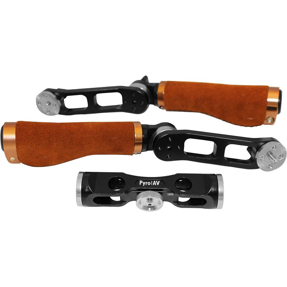 Pyro AV Leather Grip Handles with 360 Degree Rotation for 15mm Systems
