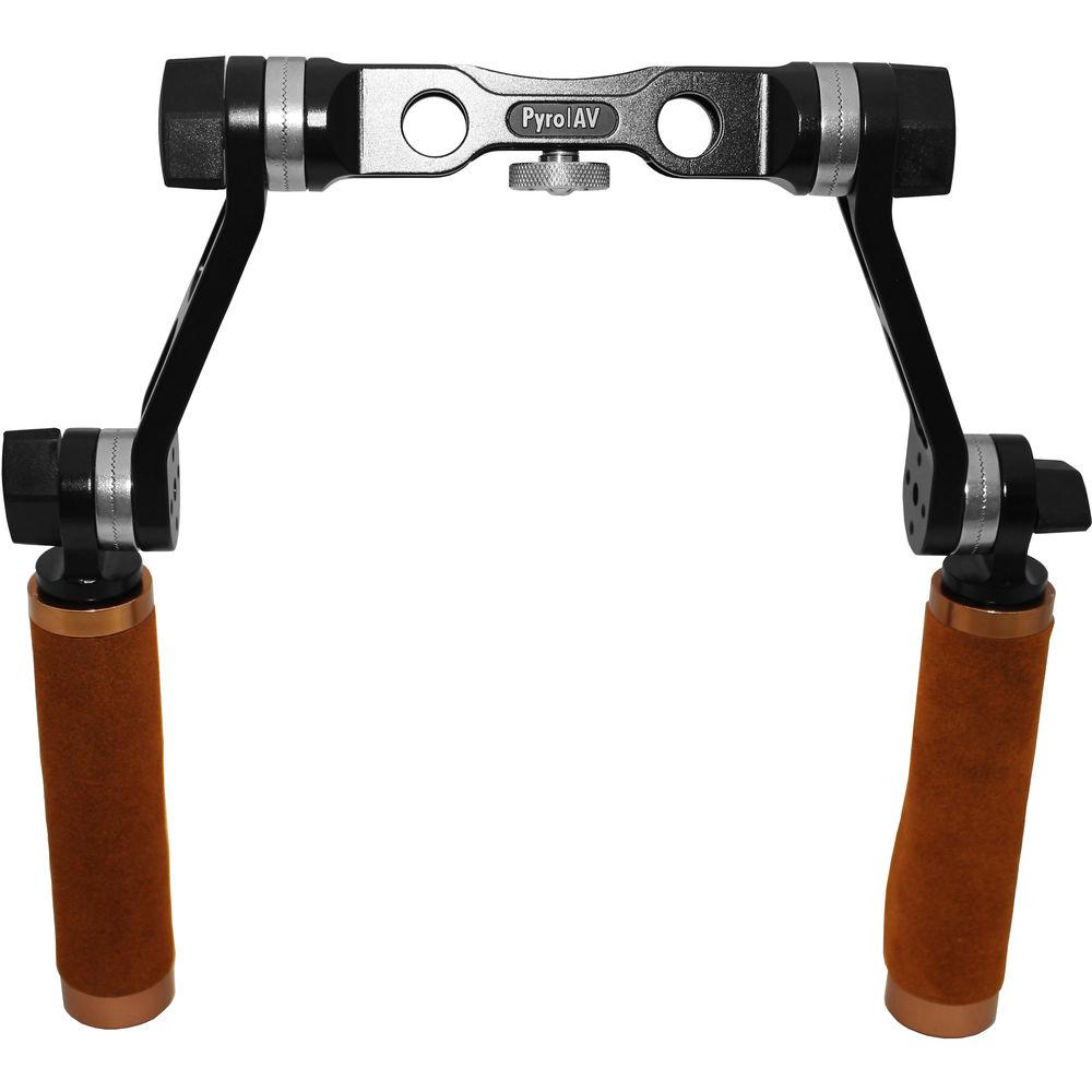 Pyro AV Leather Grip Handles with 360 Degree Rotation for 15mm Systems