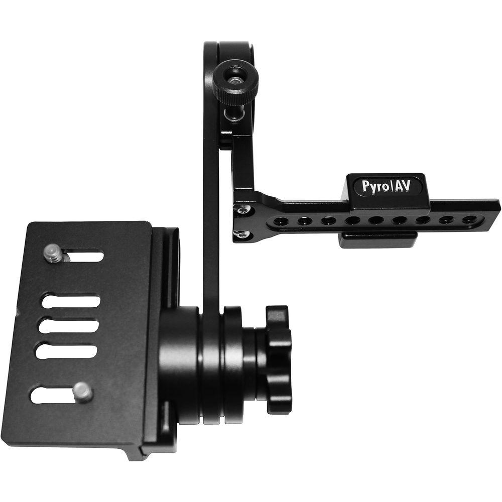 Pyro AV Mounting Bracket for 5" 7" EVF Monitor with Dual Damping, Quick Release, & Horizontal Mount