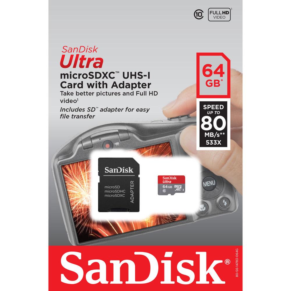 SanDisk 64GB Ultra UHS-I microSDXC Memory Card