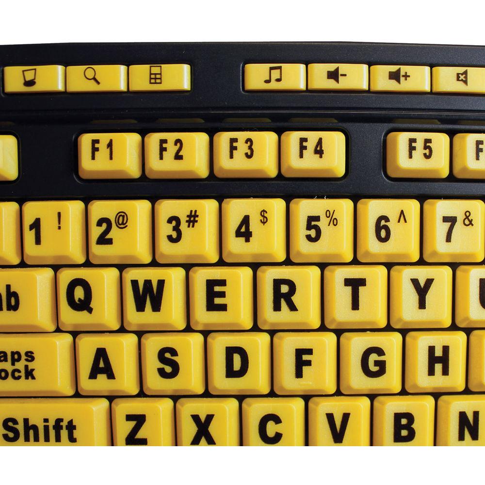 Adesso EasyTouch 132 Luminous 4x Large Print Multimedia Desktop Keyboard