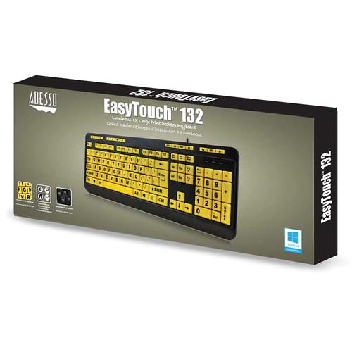 Adesso EasyTouch 132 Luminous 4x Large Print Multimedia Desktop Keyboard, Adesso, EasyTouch, 132, Luminous, 4x, Large, Print, Multimedia, Desktop, Keyboard