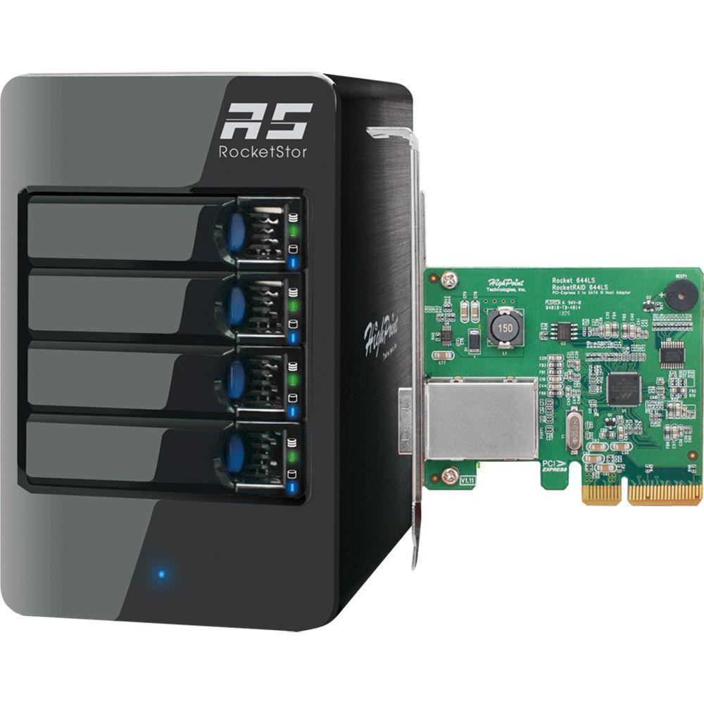 HighPoint RocketStor 6414VS 4-Bay Q-SATA Value RAID Tower Enclosure