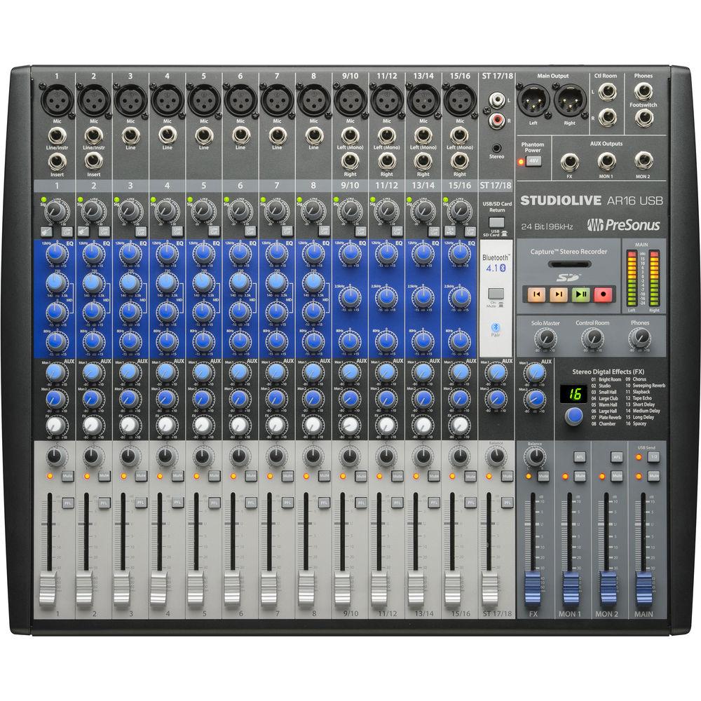PreSonus StudioLive AR16 USB 18-Channel Hybrid Performance and Recording Mixer
