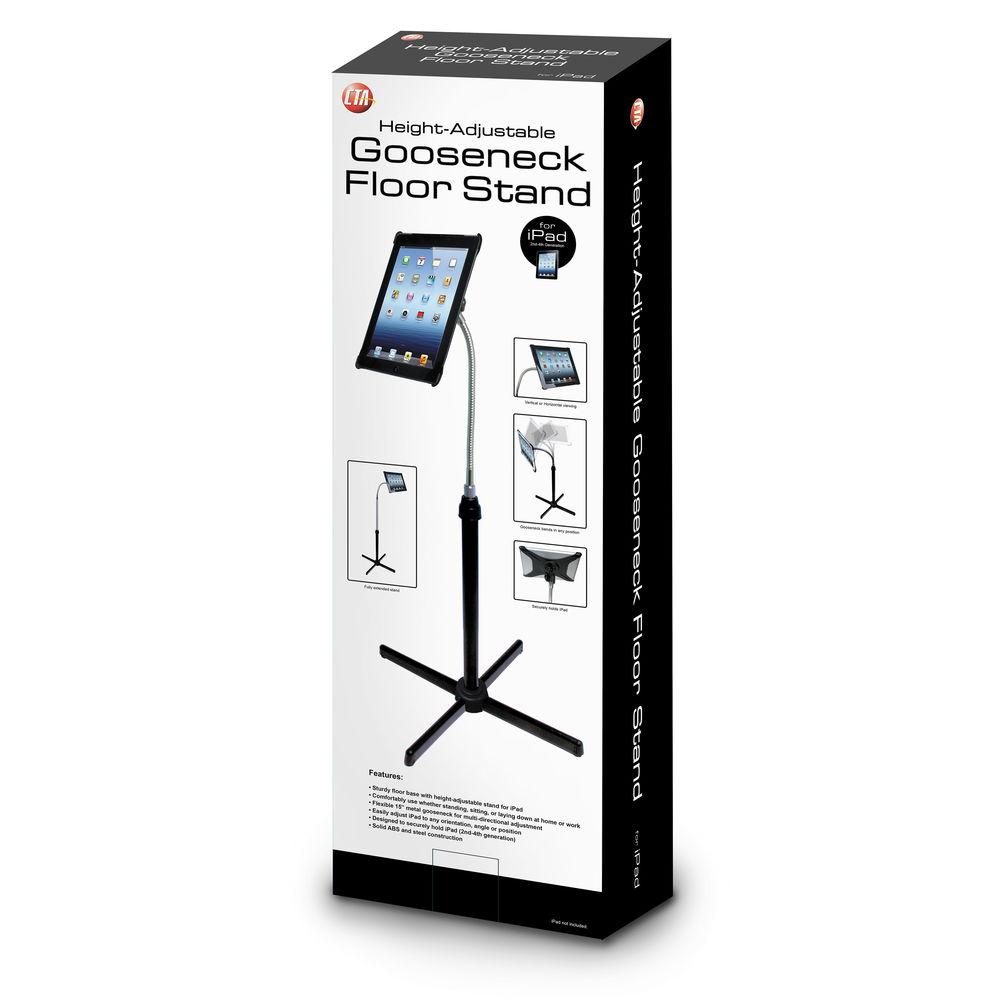 CTA Digital Height-Adjustable Gooseneck Floor Stand for 7-13" Tablets