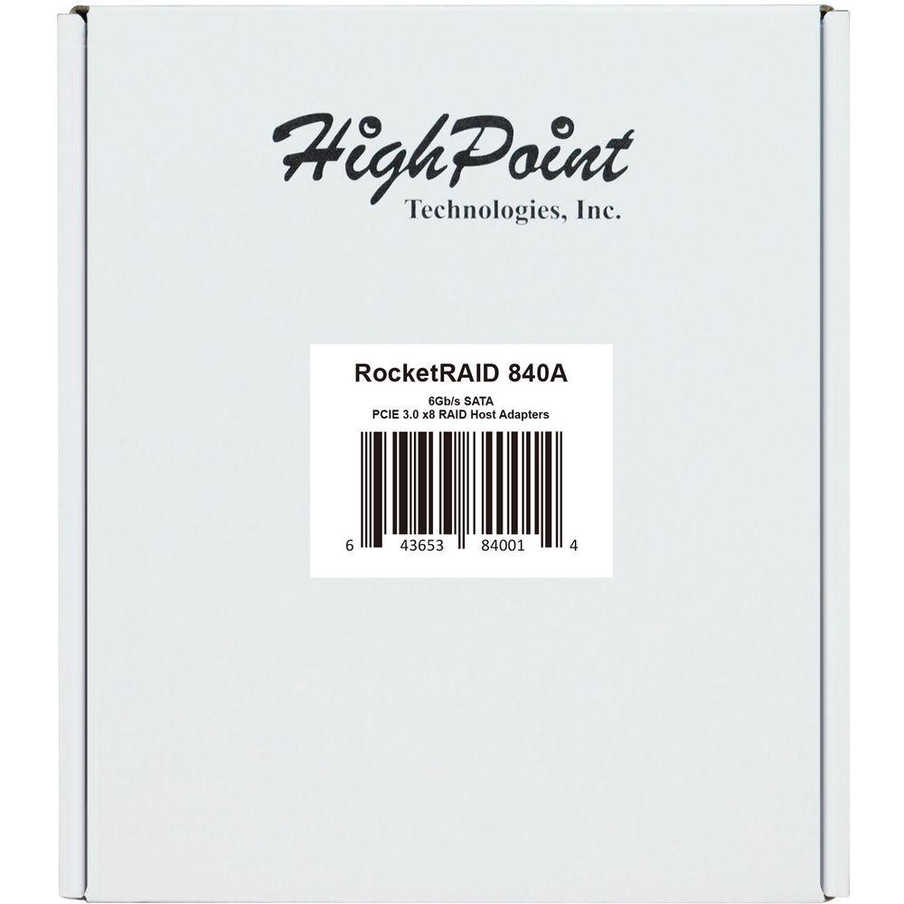 HighPoint RocketRAID 840A PCIe 3.0 x8 6 Gb s SATA RAID Host Bus Adapter
