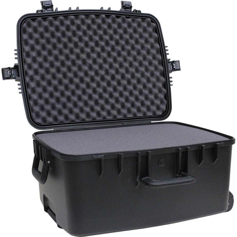 JELCO Rugged Carry Case with Wheels, Extension Handle, and DIY Customizable Foam