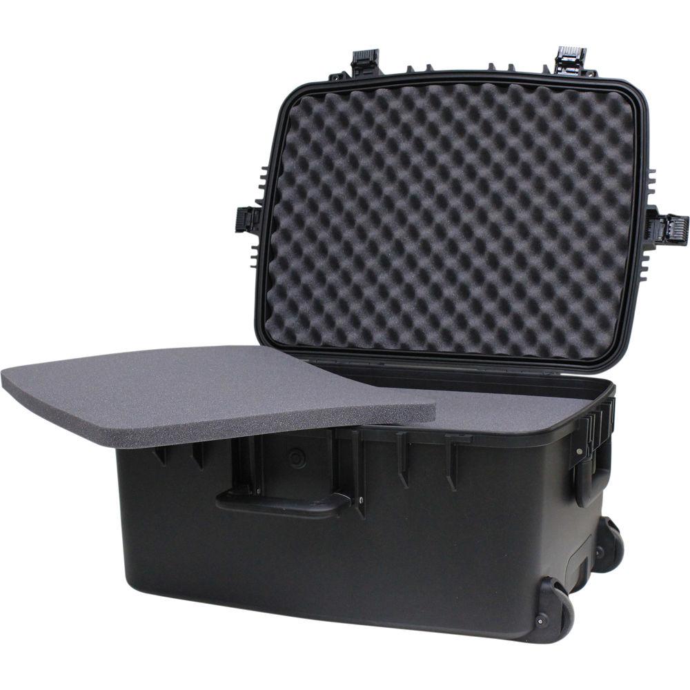 JELCO Rugged Carry Case with Wheels, Extension Handle, and DIY Customizable Foam