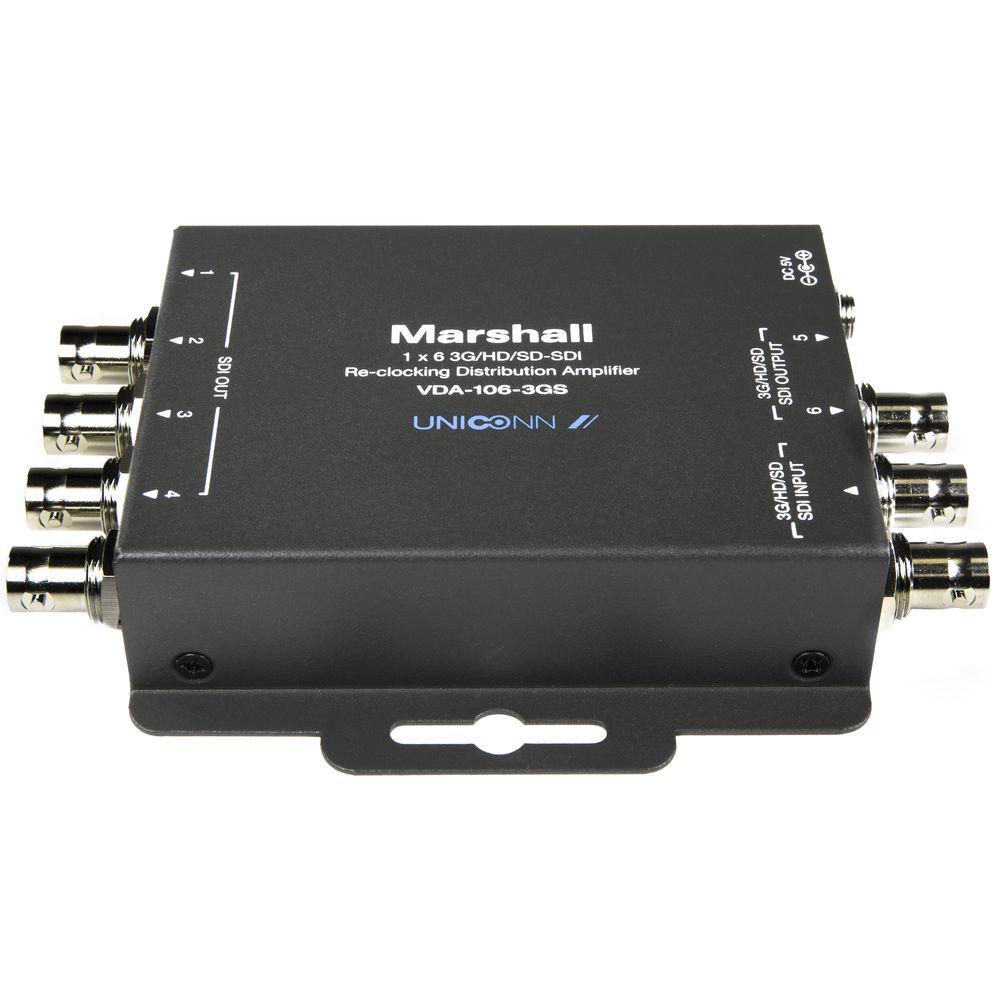 Marshall Electronics VDA-106-3GS 1x6 3G HD SD-SDI Reclocking Distribution Amplifier