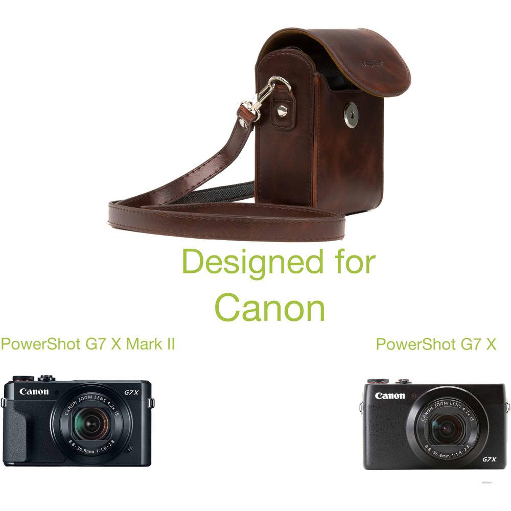 MegaGear Leather Camera Case for Canon PowerShot G7 X Mark II or Canon PowerShot G7 X