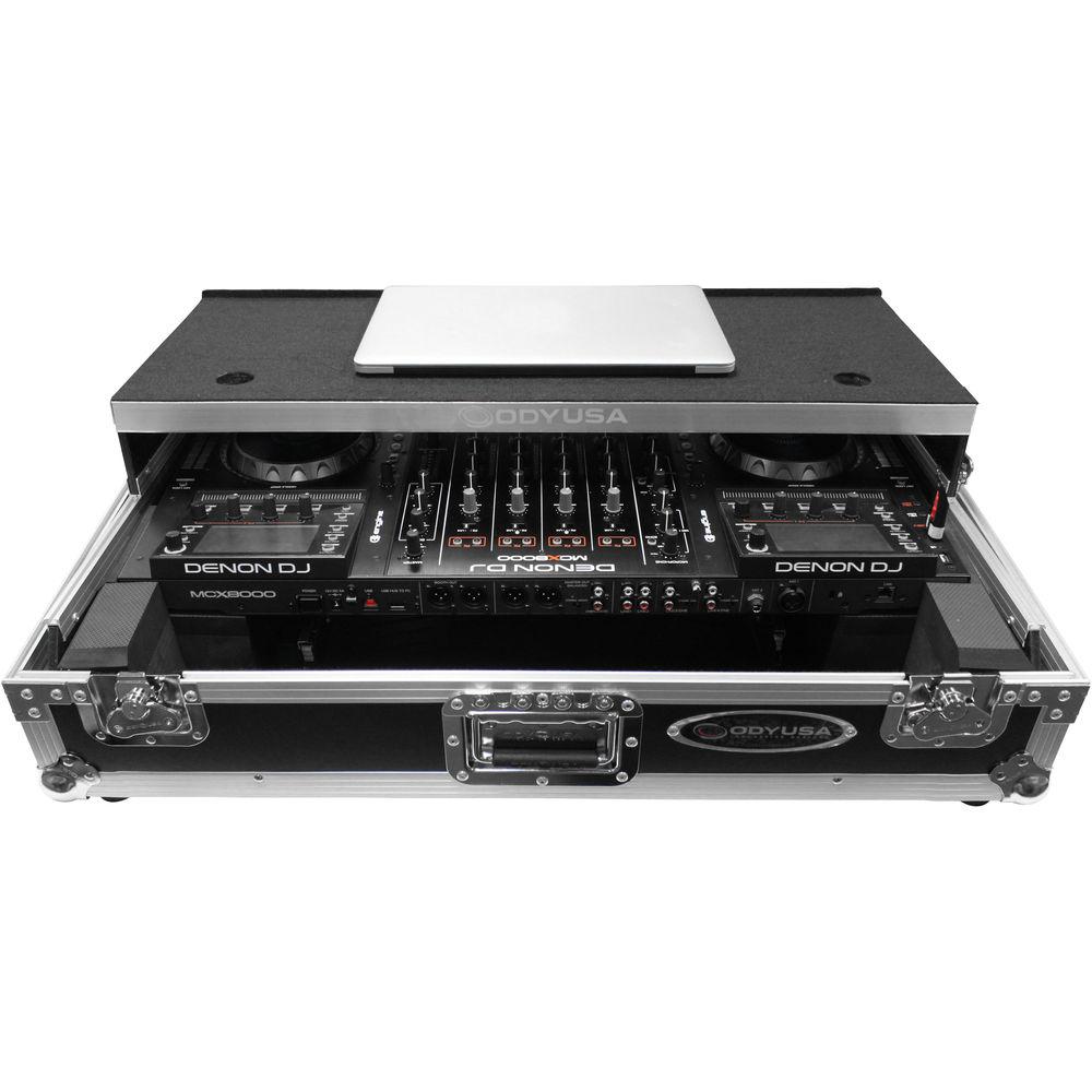 Odyssey Innovative Designs Denon MCX8000 DJ Controller Flight Zone Glide Style Case with Lower 19" 2U Rack Space