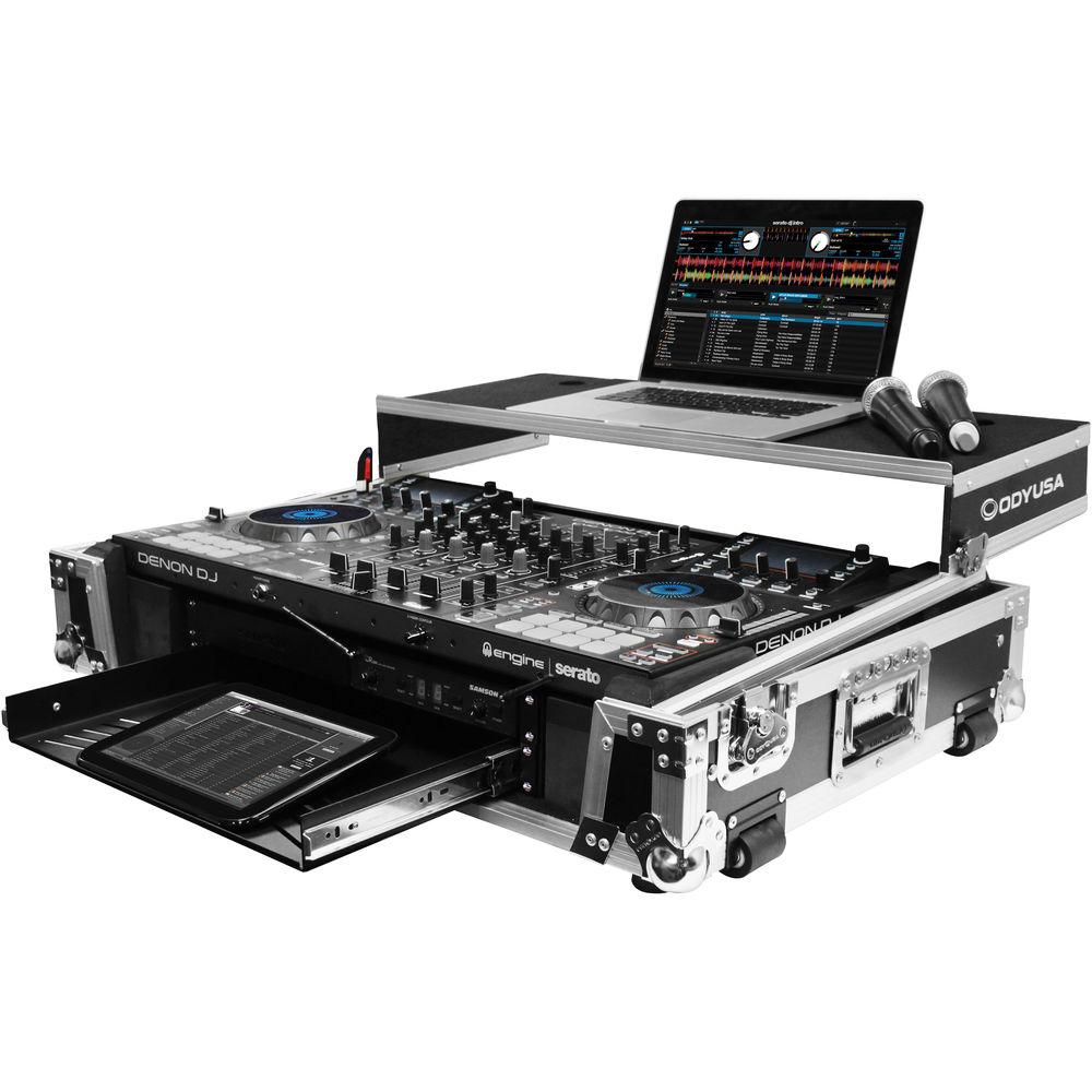 Odyssey Innovative Designs Denon MCX8000 DJ Controller Flight Zone Glide Style Case with Lower 19" 2U Rack Space