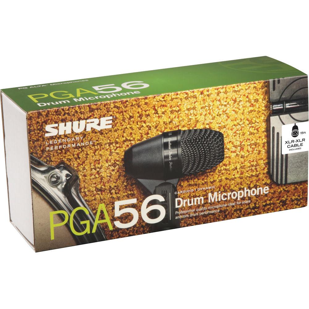 Shure PGA56-XLR Cardioid Dynamic Snare Tom Microphone with Cable