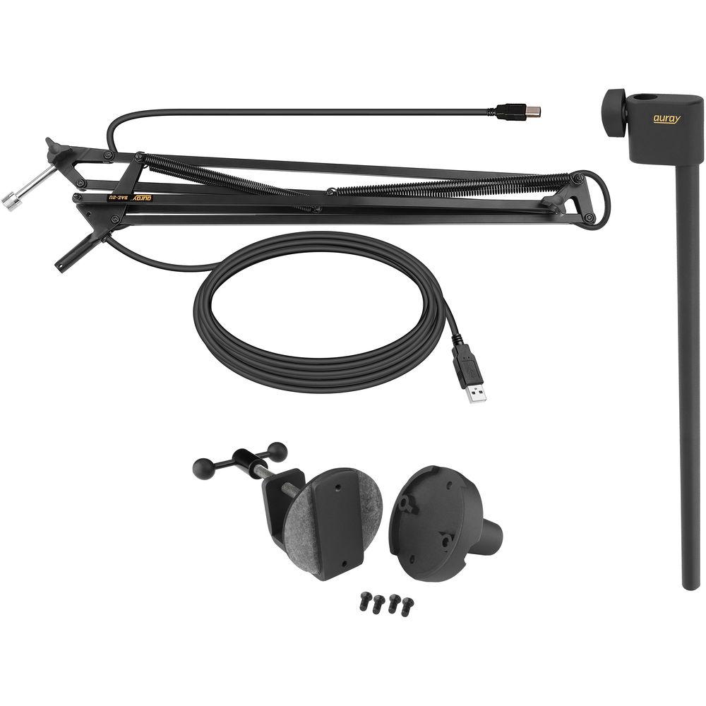Auray BAE-2U Two-Section Broadcast Arm with External Springs & Integrated USB Cable