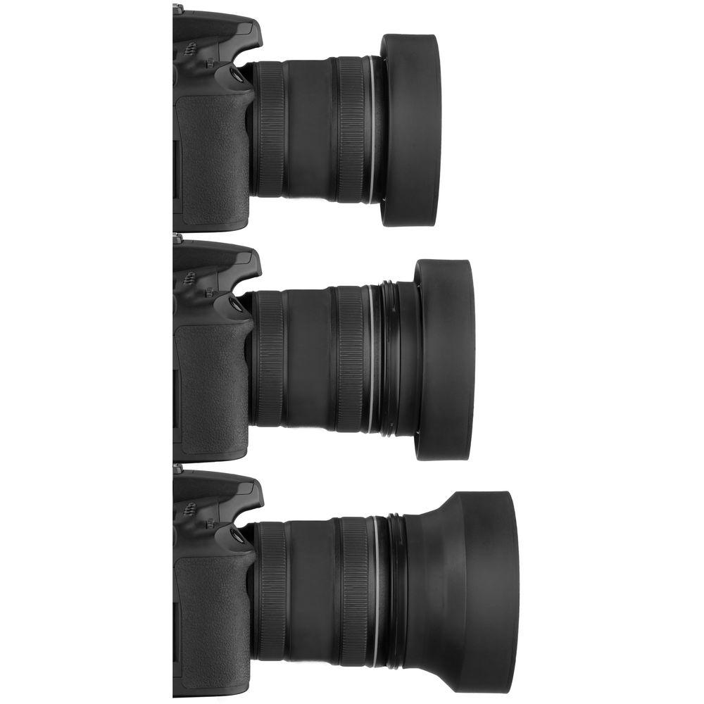 Sensei 49mm 3-in-1 Collapsible Rubber Lens Hood for 28mm to 300mm Lenses