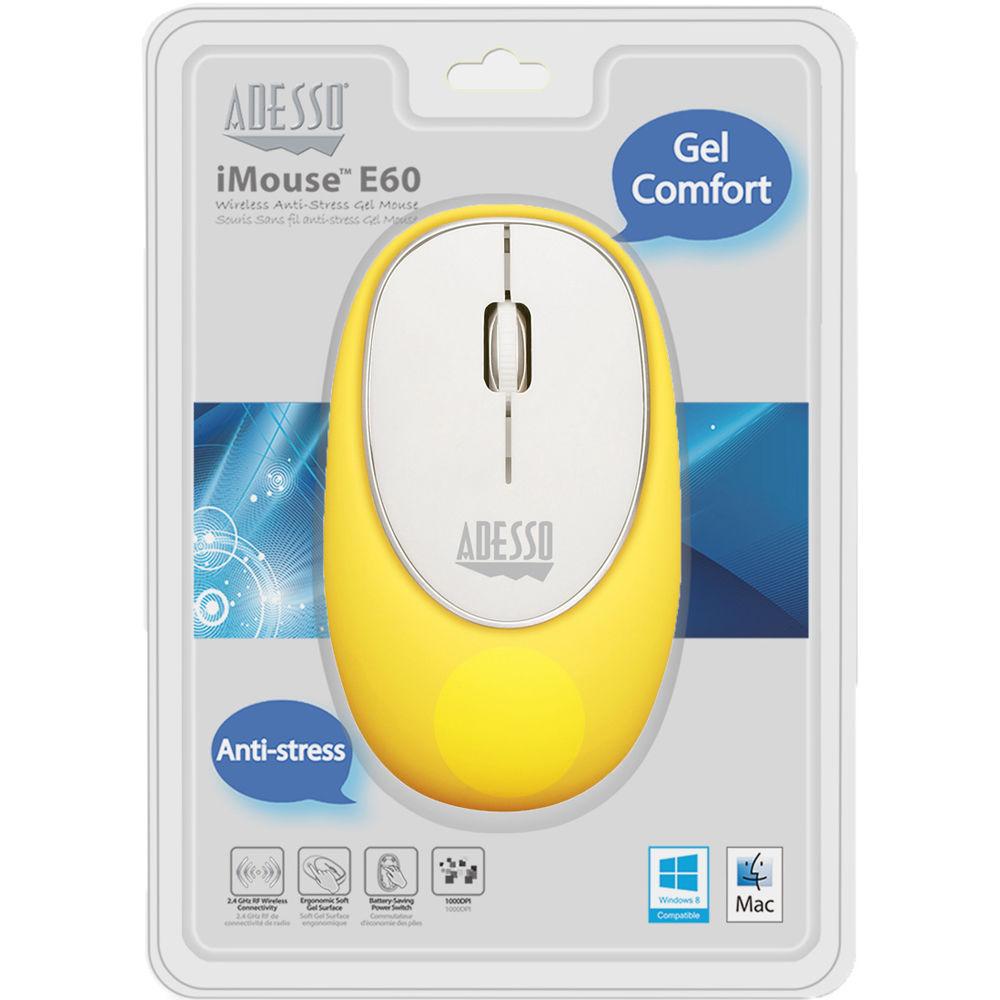 Adesso iMouse E60Y Wireless Anti-Stress Gel Mouse