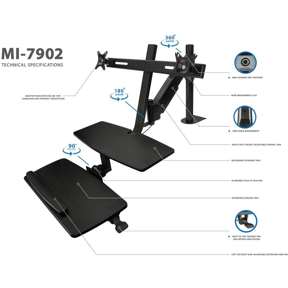 Mount-It! MI-7902 Sit-Stand Desk Mount for Dual Monitors