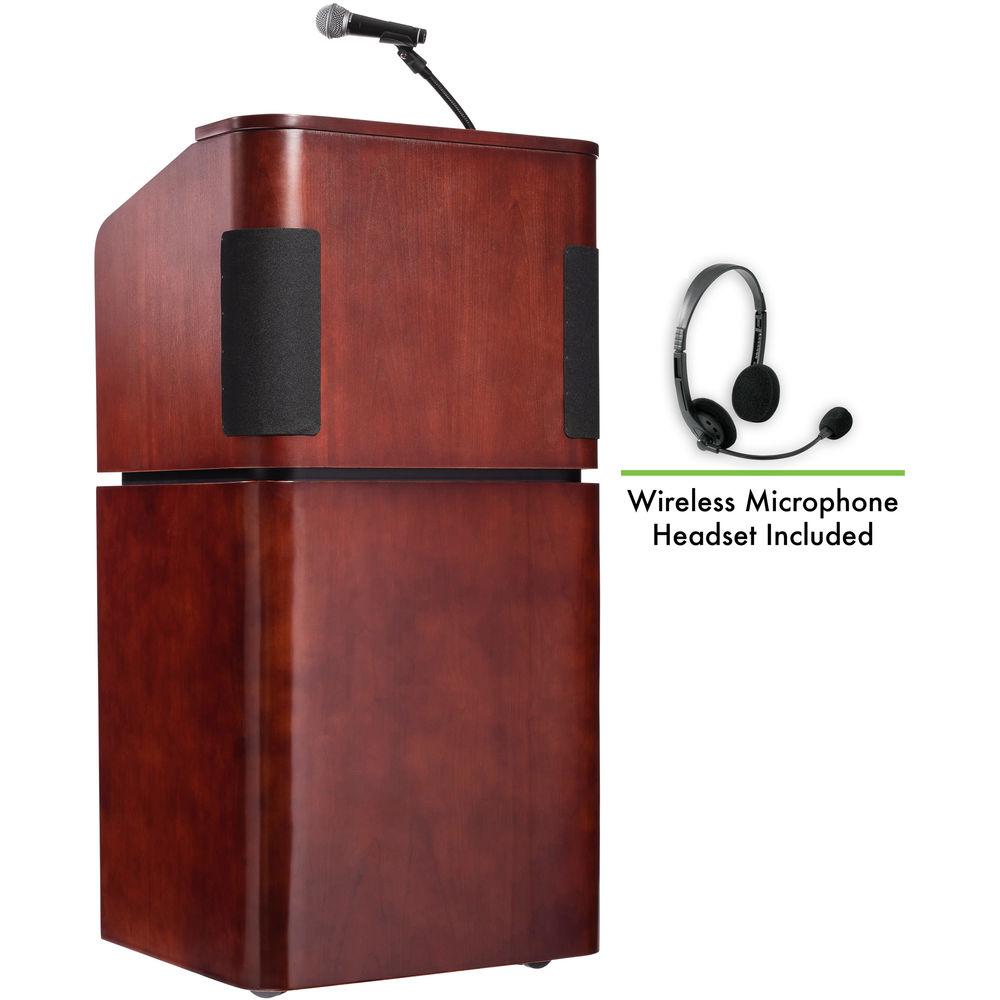 Oklahoma Sound 950 901 Tabletop and Base Combo Sound Lectern with LWM-7 Headset Wireless Microphone