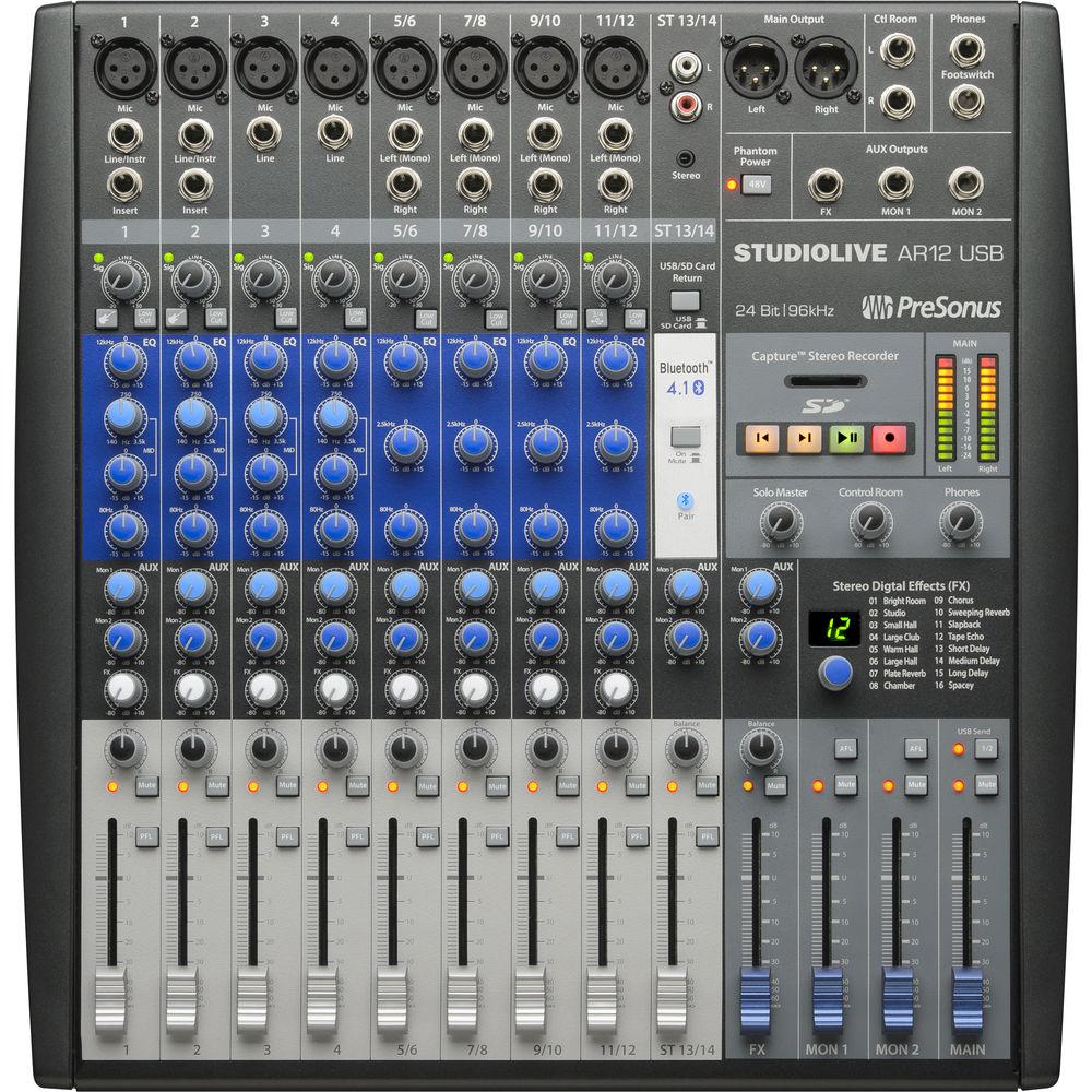 PreSonus StudioLive AR12 USB 14-Channel Hybrid Performance and Recording Mixer