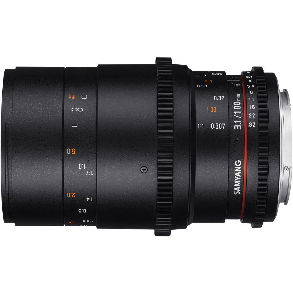 Samyang 100mm T3.1 VDSLRII Cine Lens for Sony Alpha Mount with Macro
