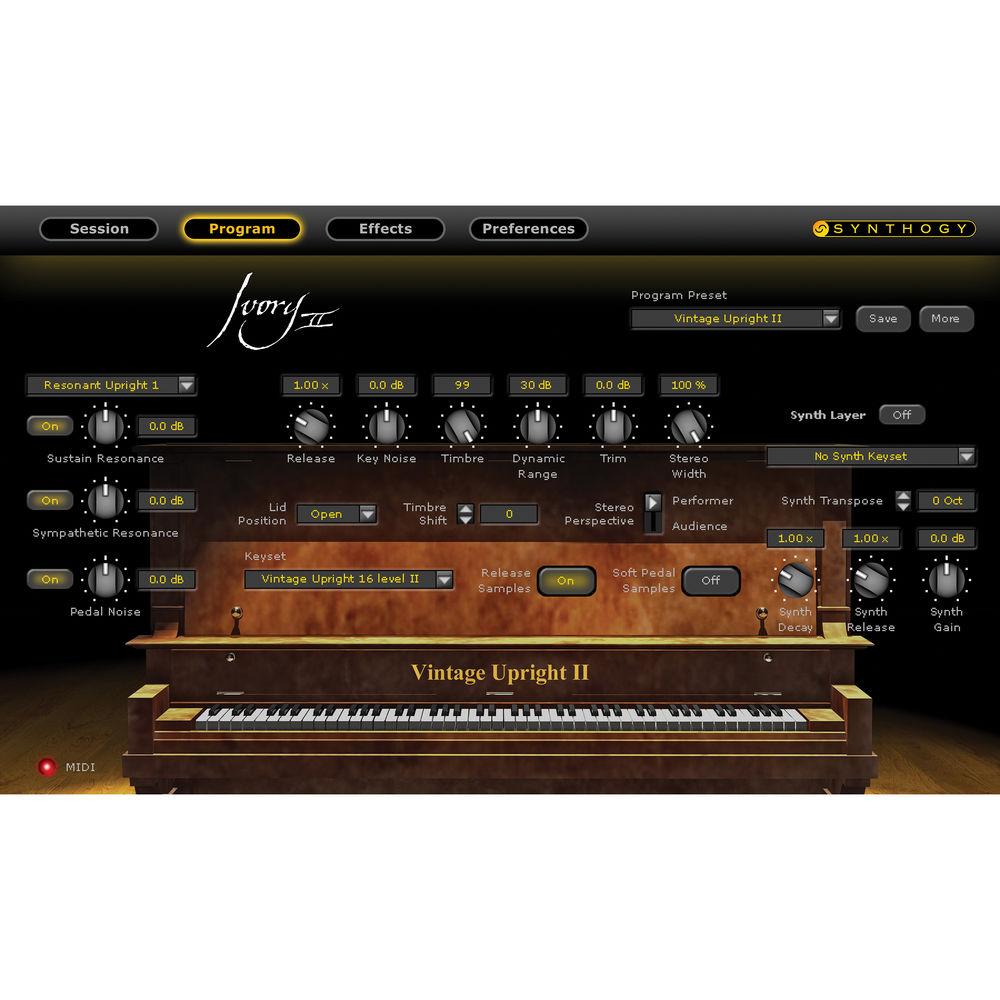 Synthogy Ivory II Upright Pianos Upgrade - Virtual Instrument
