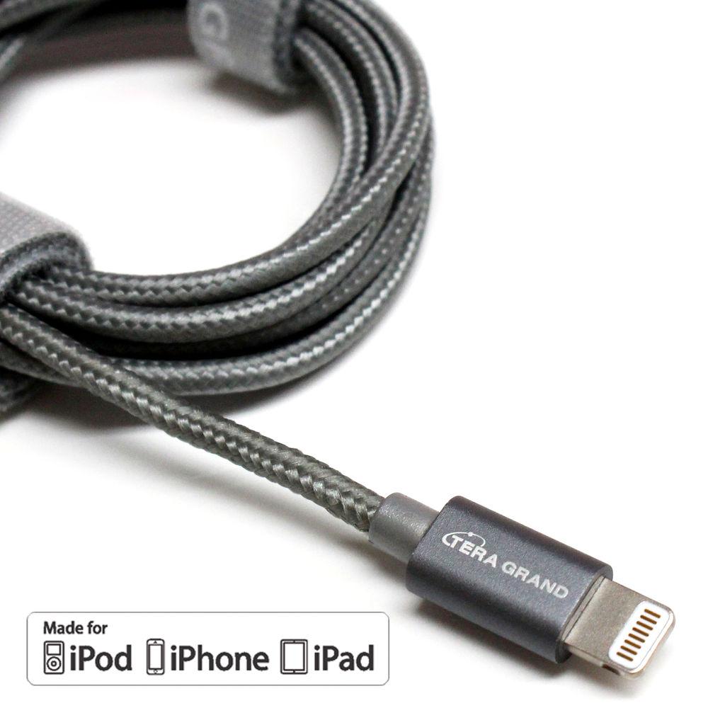 Tera Grand Apple MFi Lightning to USB Sync and Charge Braided Cable
