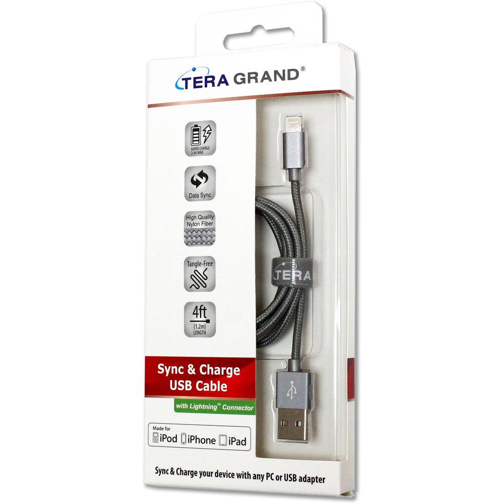 Tera Grand Apple MFi Lightning to USB Sync and Charge Braided Cable