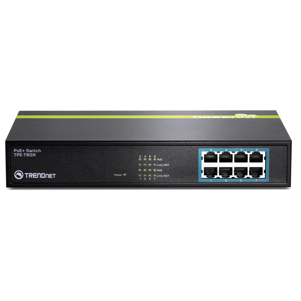 TRENDnet TPE-T80H v1.0R 10 100 Mb s 8-Port PoE Switch