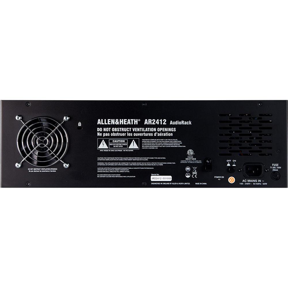 Allen & Heath AR2412 24x12 Main Remote Stage Rack for GLD & Qu Mixers