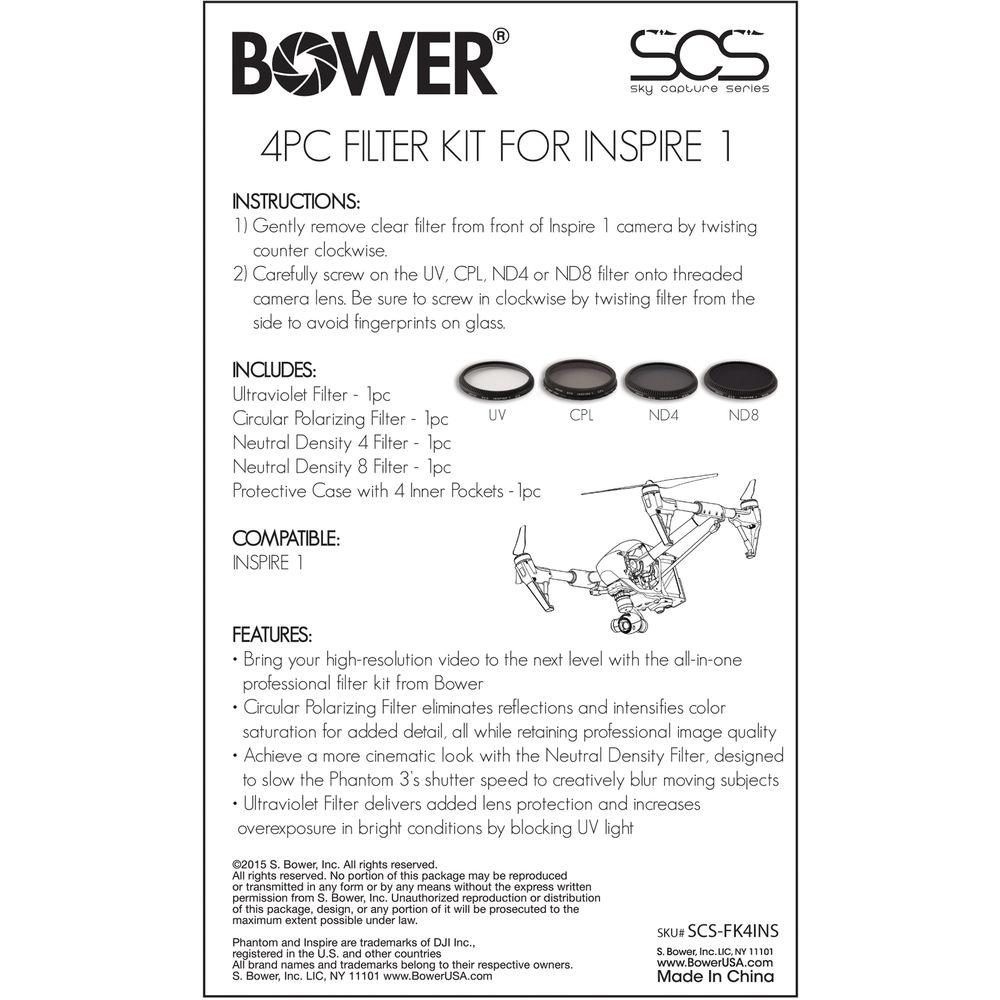 Bower Sky Capture Series Four-Piece Filter Kit for Zenmuse X3