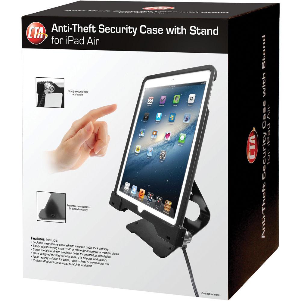 CTA Digital Anti-Theft Security Case with Stand for iPad Air and iPad Air 2