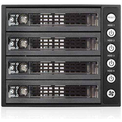 iStarUSA Three 5.25" to Four 3.5 2.5" SAS SATA 6Gbps HDD SSD Hot-Swap Rack with Key Lock