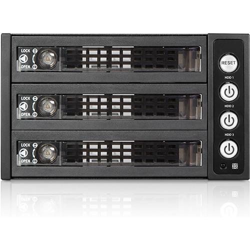 iStarUSA Two 5.25" to Three 3.5" 2.5" SAS SATA 6Gbps HDD SSD Hot-Swap Rack with Key Lock