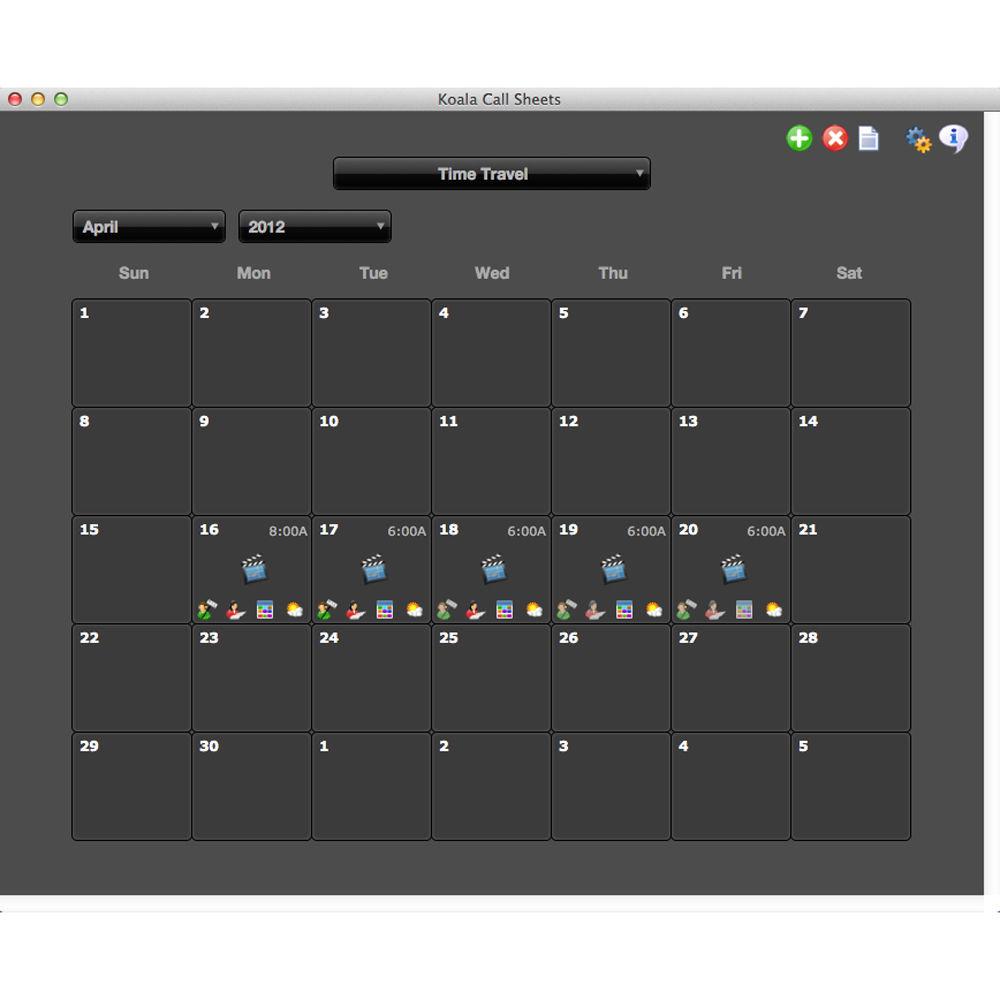 Jungle Software Koala Call Sheets