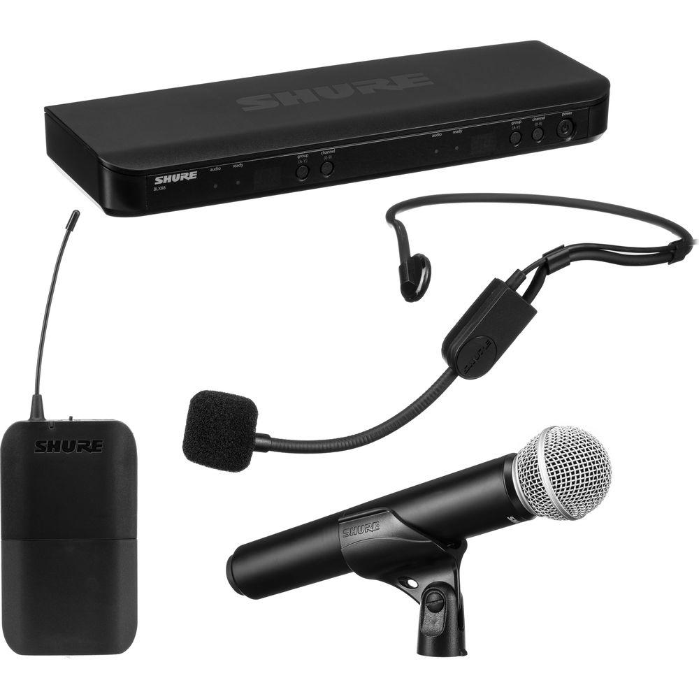 Shure BLX1288 P31 Dual-Channel Headset & Handheld Combo Wireless Mic System