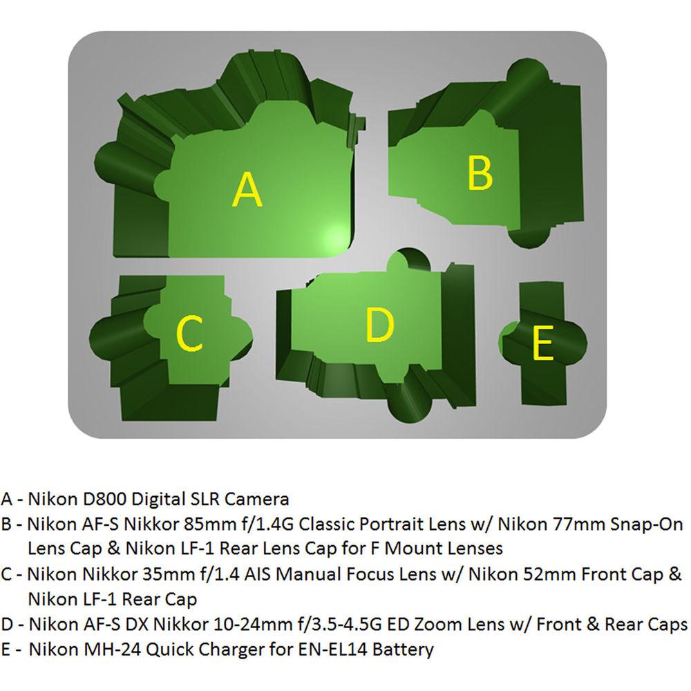 MyCaseBuilder Nikon D800 Custom Foam Insert for Pelican 1400 Case