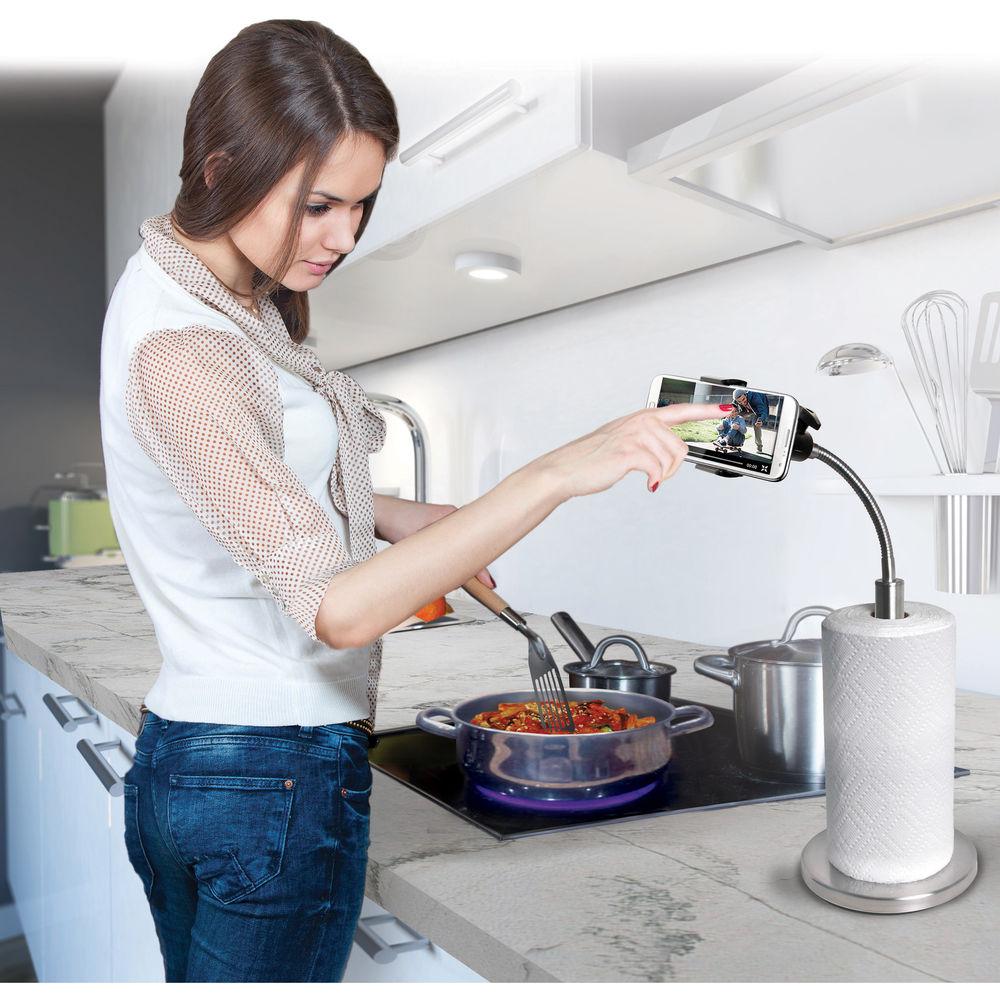 CTA Digital SM-PTH Paper Towel Holder with Gooseneck Stand for Smartphones