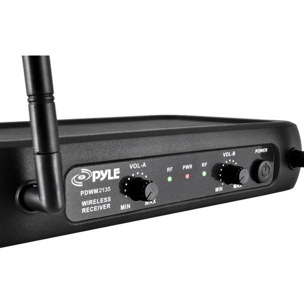 Pyle Pro PDWM2135 VHF Dual-Frequency Wireless System with 2 Handheld Microphones