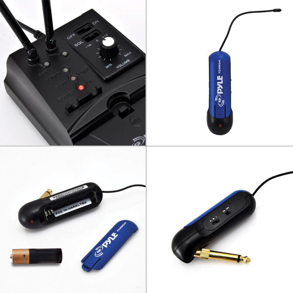 Pyle Pro Premier Series UHF Wireless Guitar Instrument Bug Transmitter Receiver System