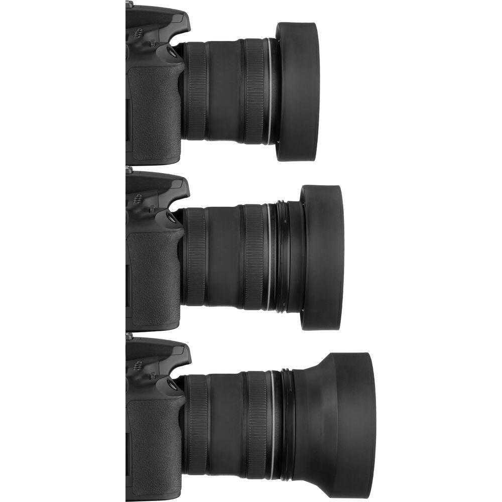 Sensei 55mm 3-in-1 Collapsible Rubber Lens Hood for 28mm to 300mm Lenses