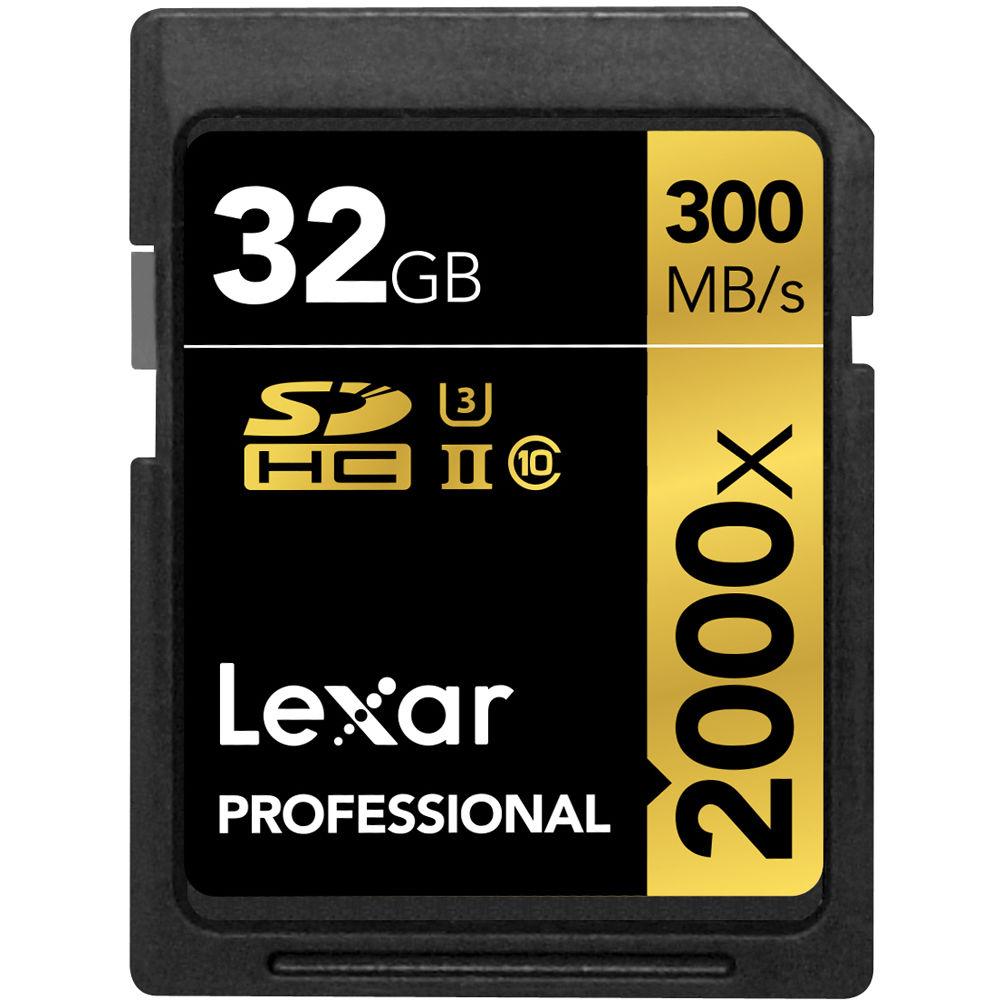 Lexar 32GB Professional 2000x UHS-II SDHC Memory Card with SD UHS-II Reader