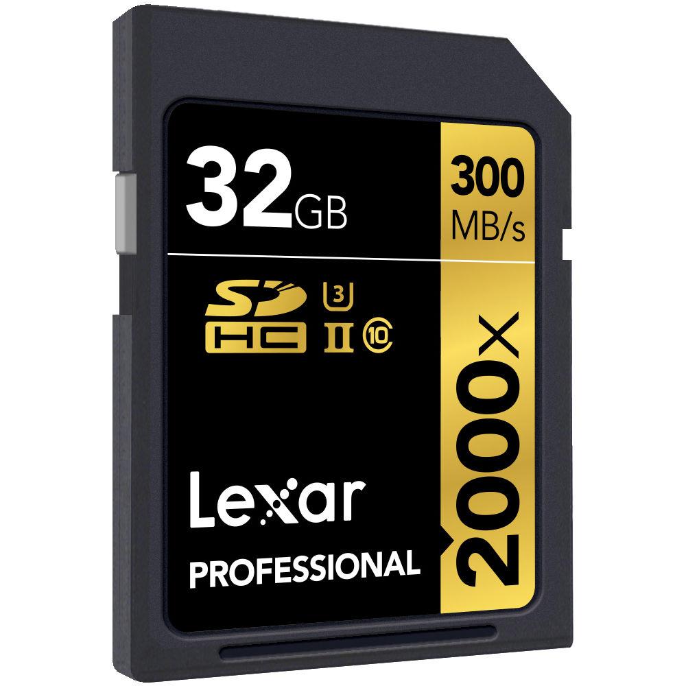 Lexar 32GB Professional 2000x UHS-II SDHC Memory Card with SD UHS-II Reader