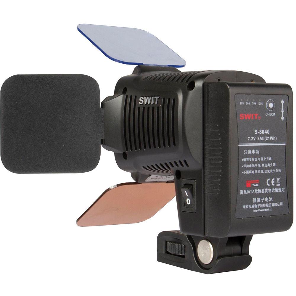 SWIT S-2041J Chip-Array LED On-Camera Light with JVC BN-V428U Battery Plate