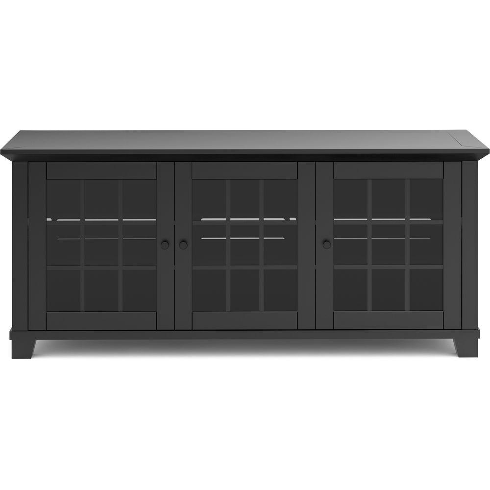 Salamander Designs Audio Video Cabinet in Matte Black with Glass Doors