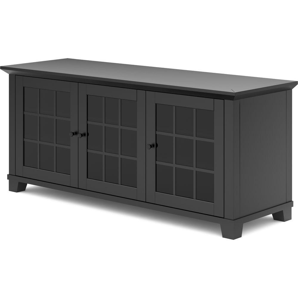 Salamander Designs Audio Video Cabinet in Matte Black with Glass Doors