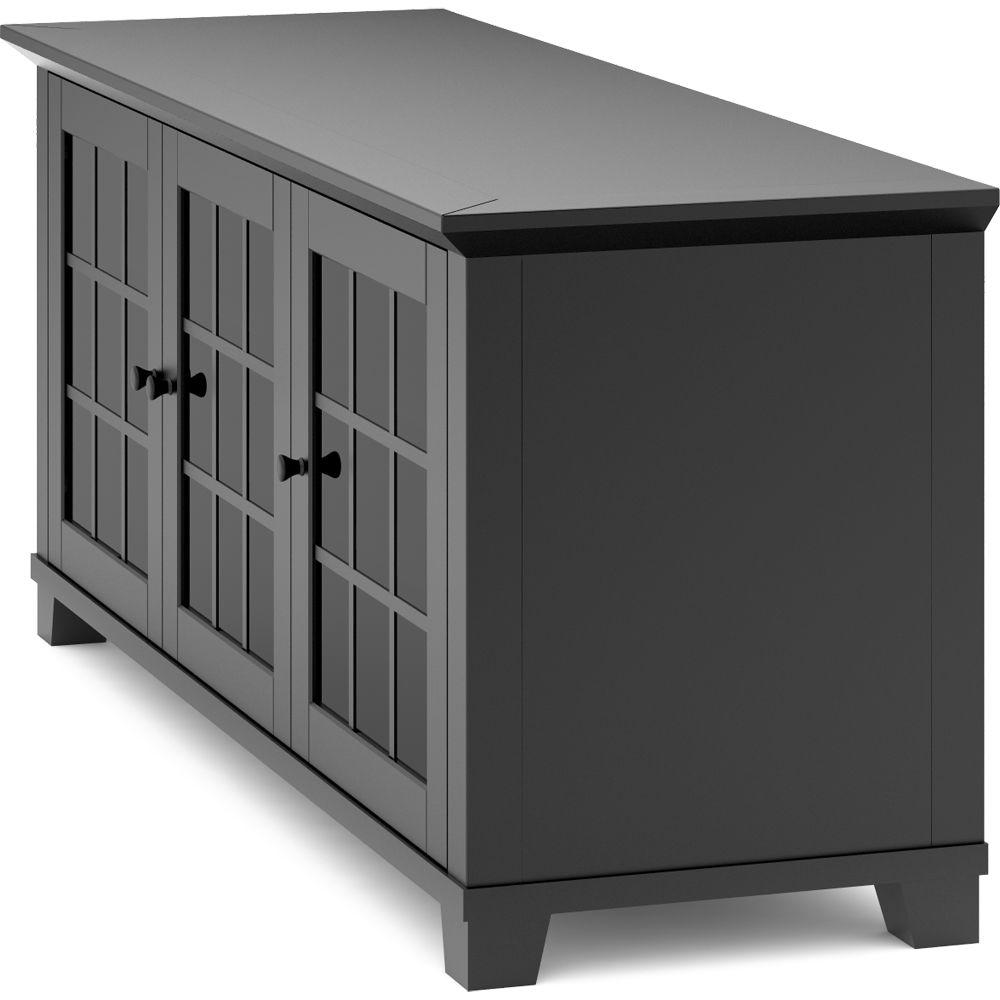 Salamander Designs Audio Video Cabinet in Matte Black with Glass Doors