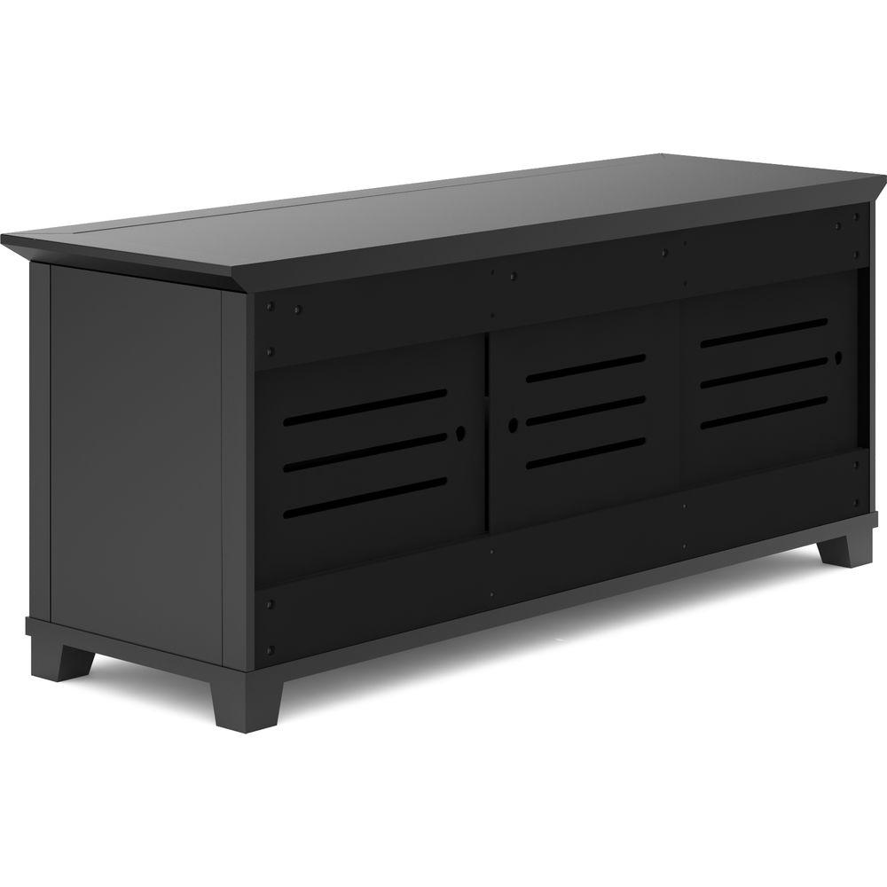Salamander Designs Audio Video Cabinet in Matte Black with Glass Doors