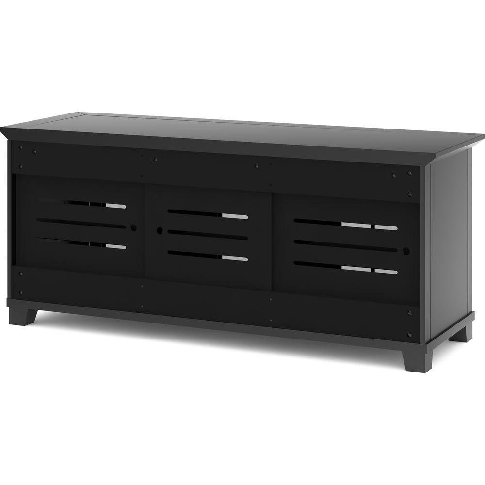 Salamander Designs Audio Video Cabinet in Matte Black with Glass Doors