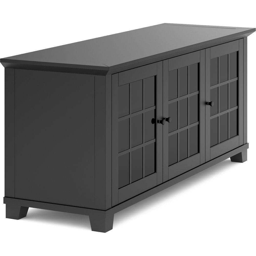 Salamander Designs Audio Video Cabinet in Matte Black with Glass Doors