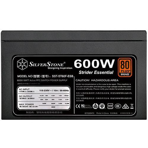 SilverStone Strider Series 600W 80 Plus Bronze Power Supply